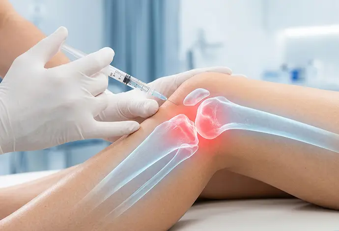 Injection procedure for knee pain management