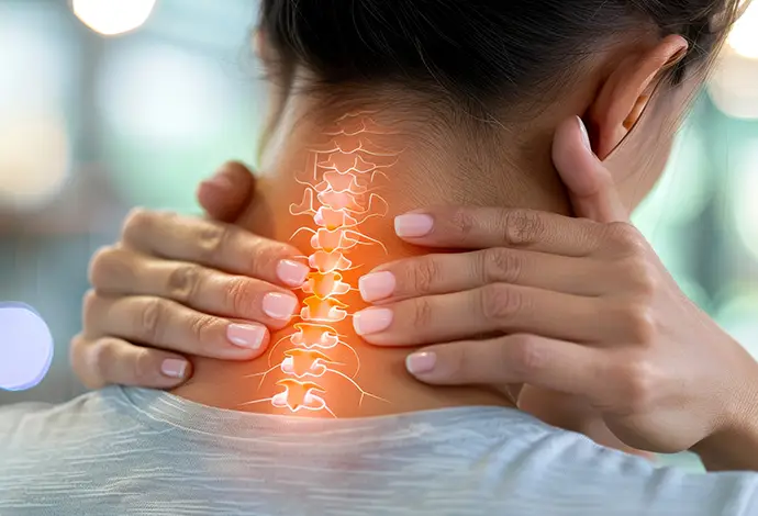 Woman with neck pain