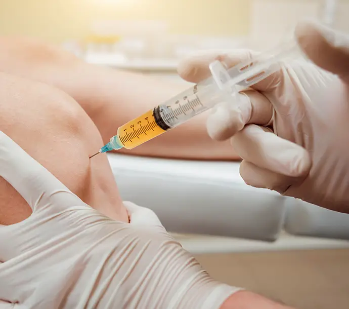 Platelet-rich plasma injection of the knee