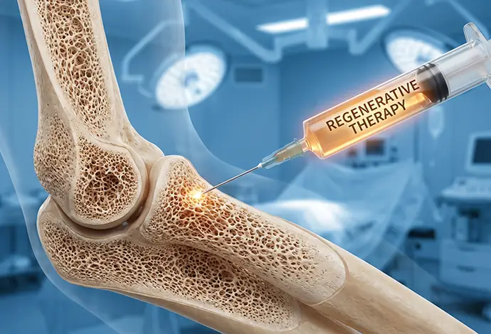 regenerative therapy being administered to a bone structure