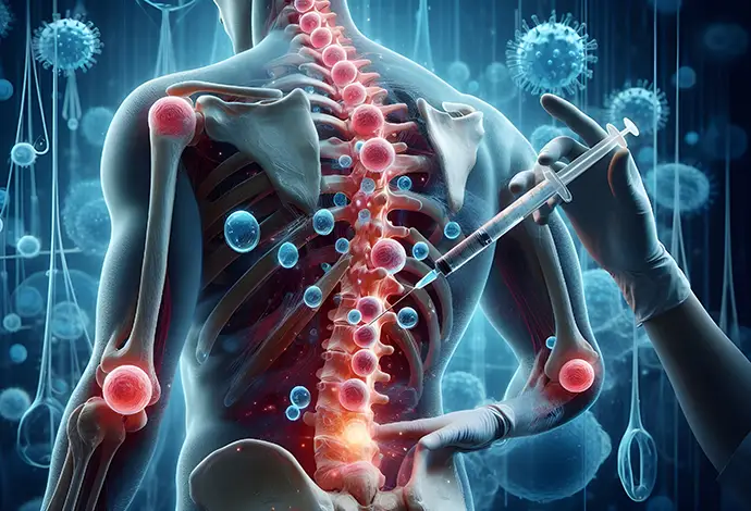 regenerative orthopedic health Medicine and Mesenchymal Cells injected for spinal joint pains to regenerate tissue repair as a medical cell therapy